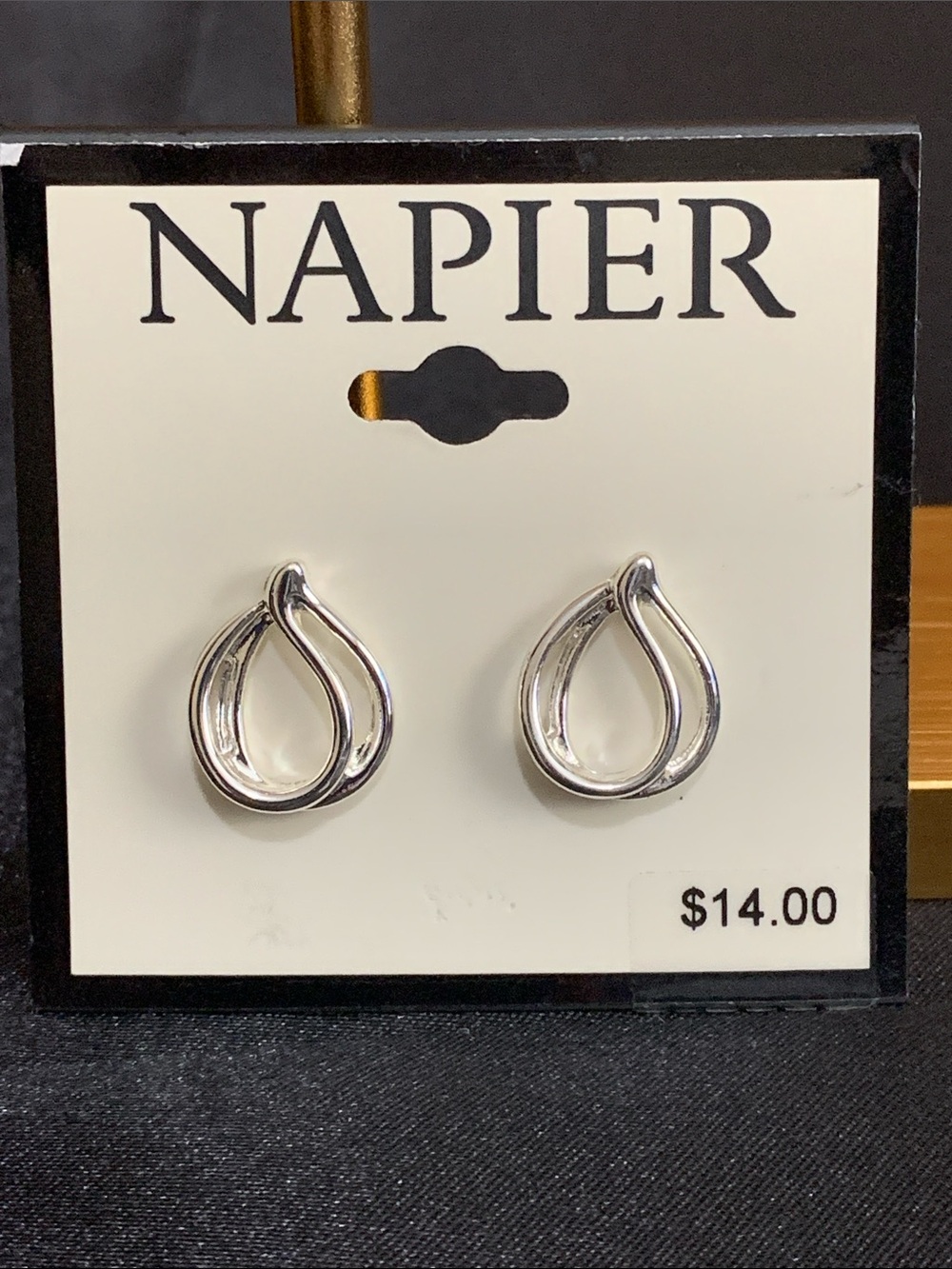 NWT Napier silver tone teardrop earrings
